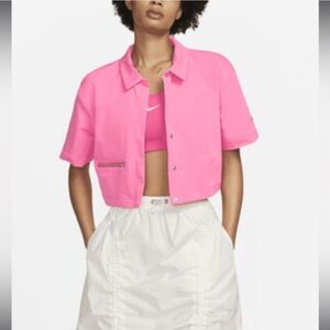 Nike Pink Tech Pack Sportswear Dri-Fit Snap Shirt, Size Medium, NWT